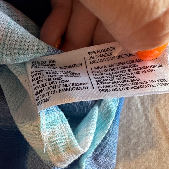 U.S. ASSN Boys Blue Plaid Shirt Size Small - Picture 2 of 5